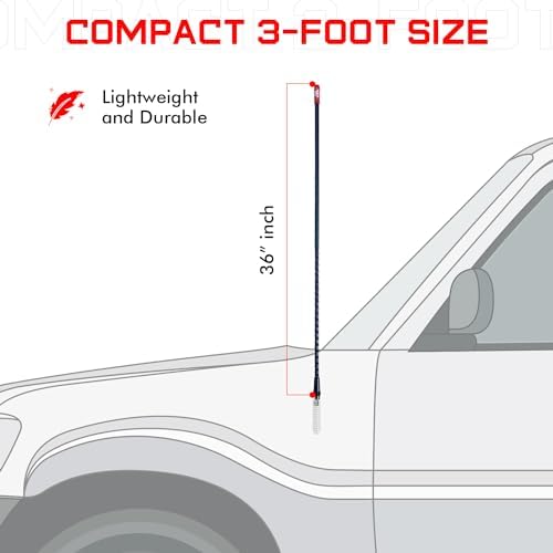 Prostick 3` Foot Fiberglass - Black CB Radio Antenna