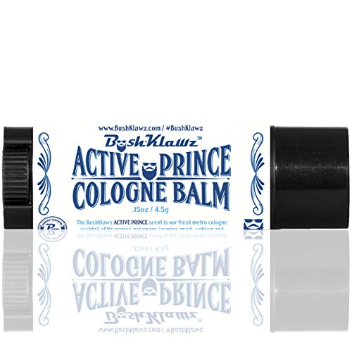 BushKlawz Active Prince Travel Solid Cologne Balm – Refreshing Metro Cologne for Active Men – Best Fresh Active Scent Solid Alcohol Free Cologne for travel Best Gift for Men