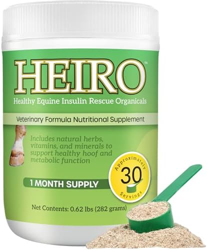 HEIRO Healthy Equine Nutritional Supplement for Horses, Herbal Blend with Magnesium and Vitamin E, Daily Metabolic Support Formula, Feed Powder, 90 Servings