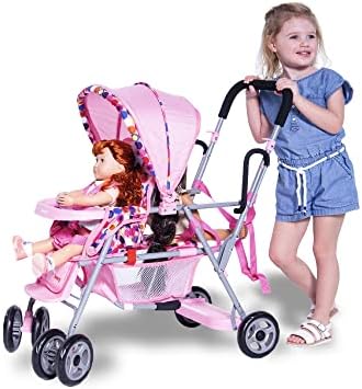Joovy Toy Caboose Baby Doll Stroller Featuring Reclining Front Seat, Adjustable Footrest, Storage Basket, Extendable Canopy
