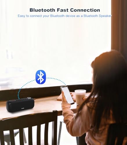 Portable Bluetooth Speaker FM Radio Digital, Support USB/SD Card MP3 Music Player/AUX/REC, Build-in 3000mAh Rechargeable Battery