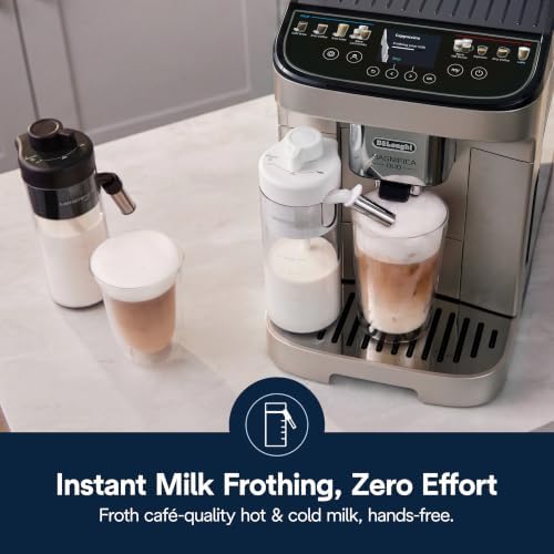 De'Longhi Magnifica Duo Automatic Espresso Machine, Milk Frother, Silver | #1 Worldwide Espresso Machine Maker, 20 One-Touch Recipes