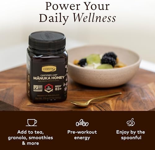 Comvita Manuka Honey UMF 5+ (MGO 83+) Pure, Unpasteurized - 1Kg (32.5 Oz) | Raw Manuka Honey New Zealand, Superfood for Immune Health, Use in Tea, Wild, Monofloral, Non-GMO