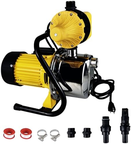 1HP House Water Pressure Booster Pump for Pool, 110V Garden Water Transfer Pump with Control Switch for Yard Sprinkler