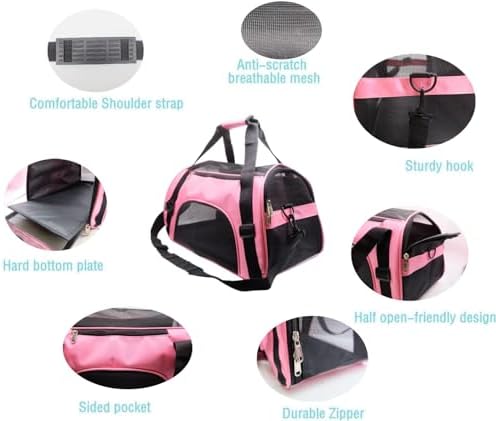 ZaneSun Cat Carrier,Soft-Sided Pet Travel Carrier for Cats,Dogs Puppy Comfort Portable Foldable Pet Bag Airline Approved (Small Blue)