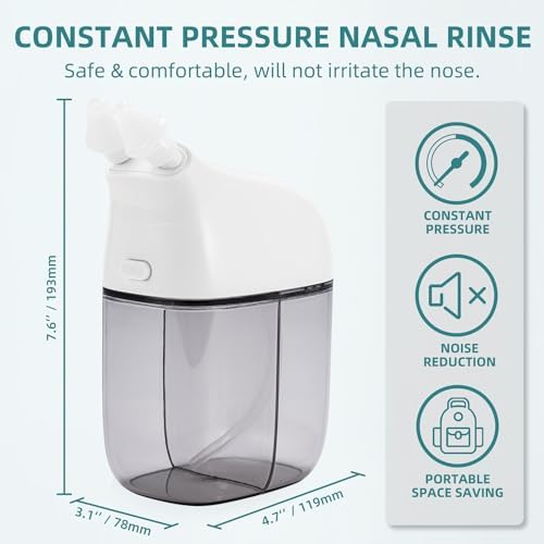Nasal Irrigation System with 30 Saline Packets, Sinus Rinse Machine, Nose Sinus Cleaner Machine with Water Tank & Waste Collection Tank - Blue