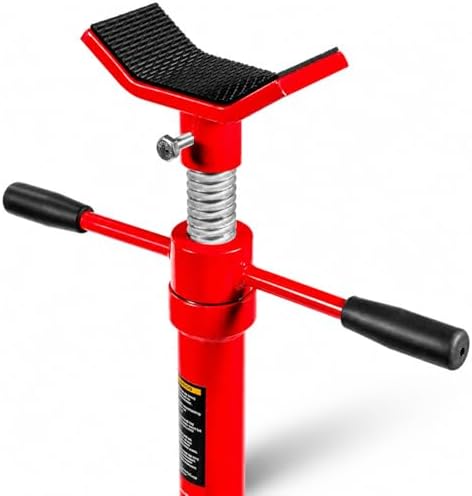 Stark USA Under Hoist Support Lift Jack Stand Wide Base 1/2 Ton 1, 000 lbs Capacity Spin Handle, Self-Locking Threaded Screw