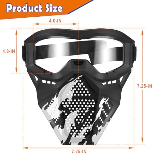 POKONBOY 2 Pack Tactical Mask with Goggles Compatible with Nerf Rival , Apollo, Zeus, Khaos, Atlas, & Artemis Blasters Rival Mask Red & Blue