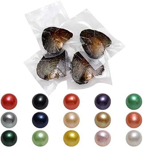 50 PC Freshwater Oyster with Pearls Inside Round Pearls Oysters Bulk 7-8mm Love Wish Pearl Party Kids Activity Birthday Gift | Includes 50