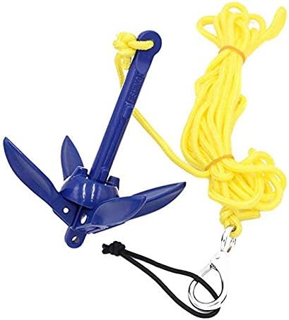 ausuky Foldable Aluminum Anchor Kit with Rope for Canoe Kayak Small Boat