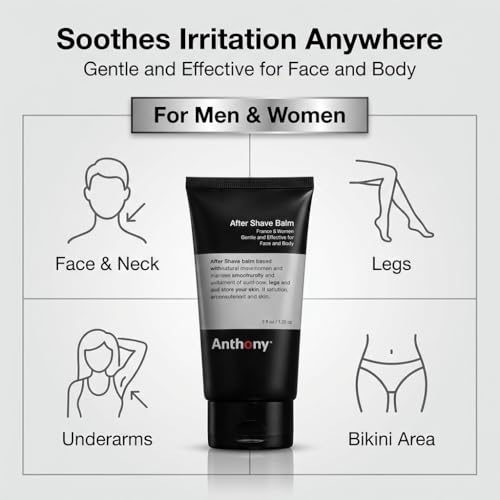 Anthony After Shave Balm for Men, Cooling & Hydrating Lotion with Vitamins A, C & E, Aloe Vera & Botanical Extracts, 3 fl oz, Aftershave Soothes