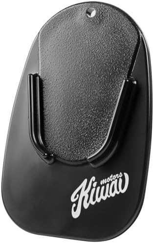 KiWAV Motorcycle Kickstand Pad Plate Support Accessory - Black - Soft Ground, Grass, Hot Pavement, Outdoor Parking, Anti Sinking