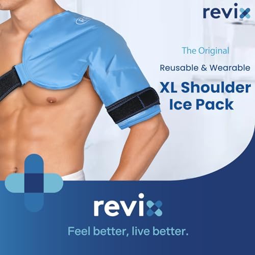 REVIX Shoulder Ice Pack Wrap for Rotator Cuff, Reusable Gel Cold Pack