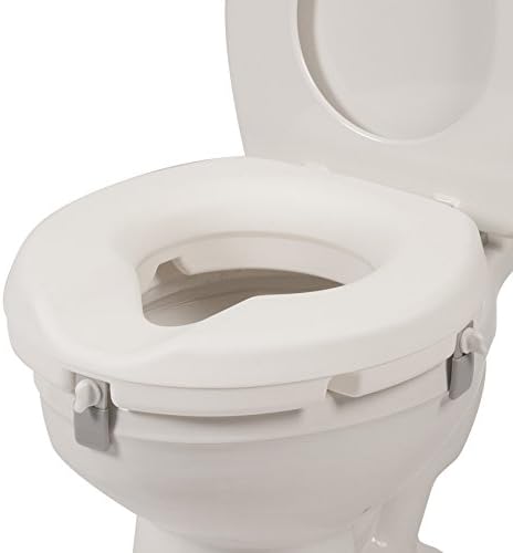 PCP Raised Toilet Seat, Increase Height Over Commode, Elevated, White, 3 Inch Rise