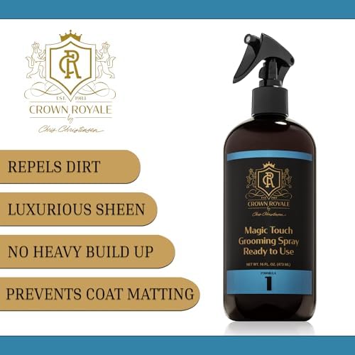 Crown Royale Magic Touch Formula 1 Pet Grooming Spray Ready-to-Use, No Heavy Build-Up, Finishing Spray, Prevents Coat Matting