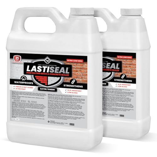 LastiSeal Brick & Concrete Sealer Satin (5-gal) - Water-Based Penetrating Sealer for Brick, Concrete, Stone