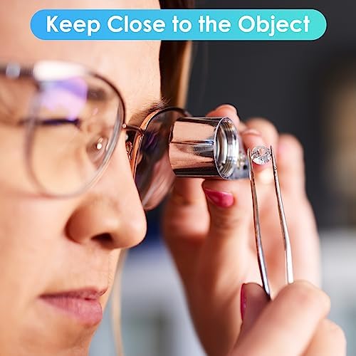 Leffis 40X Jewelers Loupe Magnifier LED/UV Illuminated Magnifying Glasses