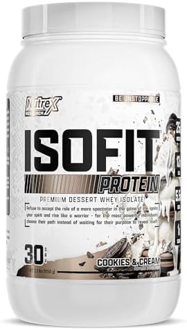 Nutrex Research IsoFit Chocolate Whey Isolate Protein Powder 100% Whey Protein Isolate | Muscle Recovery, Naturally High EAAs | Fast Absorbing, Easy Digestion | (Chocolate Shake 2lbs 30 Servings)
