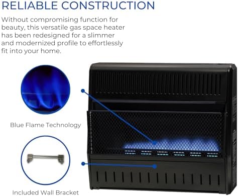 ProCom Dual Fuel Ventless Blue Flame Garage Heater - 30,000 BTU, T-Stat Control - Model# MNSD300TGA