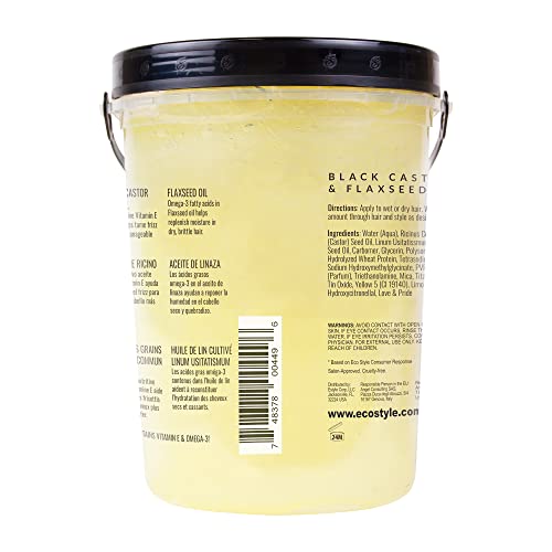 Eco Style Black Castor and Flaxseed Oil Styling Gel - Helps Nourish and Repair Damaged Hair - Promotes Healthy Scalp - Provides Superior and Weightless Hold - Delivers Long Lasting Shine - 8 oz