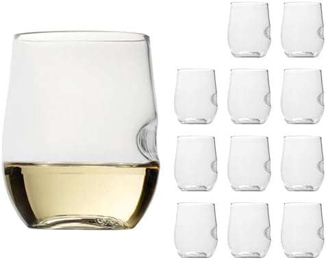 GOVINO Unbreakable Plastic Wine Glasses - Stemless Shatterproof Tritan Glassware, Fancy Cups That Look Like Glass, 12oz, Set of 4