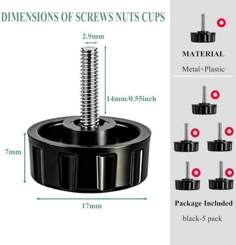 5 Pack Screws Nuts Caps for Fishing Spinning Reels Knob Power Handle Grip
