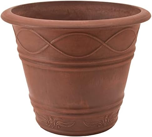 PSW Pot Collection Western Weave Planter Pot for Indoor and Outdoor Plants and Gardens, 14.5-inch, Taupe