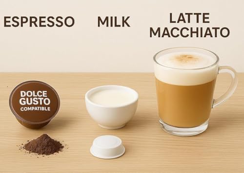 50 Milk Pods Compatible With Dolce Gusto Machines For Cappuccino & Latte Macchiato