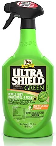 Absorbine UltraShield Green Natural Insect Repellent, 128 fl oz Gallon | Use on Horses & Dogs, Botanical Essential Oils, Daily Use, Repels 70+ Species Including Flies, Mosquitoes, Gnats & Ticks