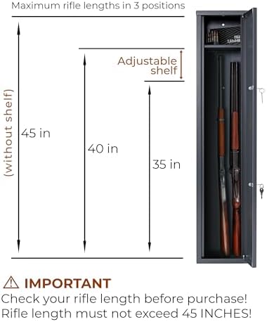 Buffalo 1115 Gun Rifle Safe Storage Cabinet Key Lock with Separate Shelf for Handguns Ammo
