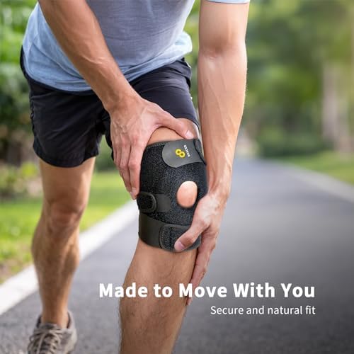 Bracoo Knee Support Brace for Men Women, Adjustable Compression Sleeve Wrap Patellar Pad Tendon - Arthritis Pain, meniscus tear, Injury Recovery, Running, Workout, KS10