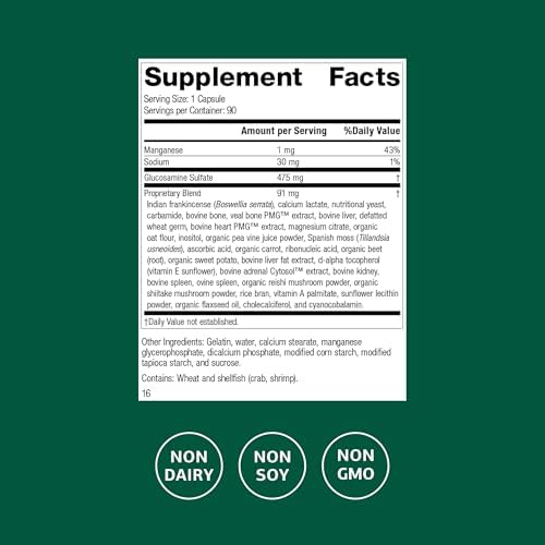 Standard Process Glucosamine Synergy - Joint Health Support Supplement - Connective Tissue with Boswellia Serrata - Whole Food-Based with Manganese