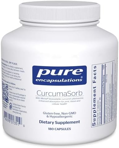 Pure Encapsulations CurcumaSorb 180's - Meriva Curcumin Phytosome - Supports Joint Health* - Gluten Free & Non-GMO - 180 Capsules | Curcumin