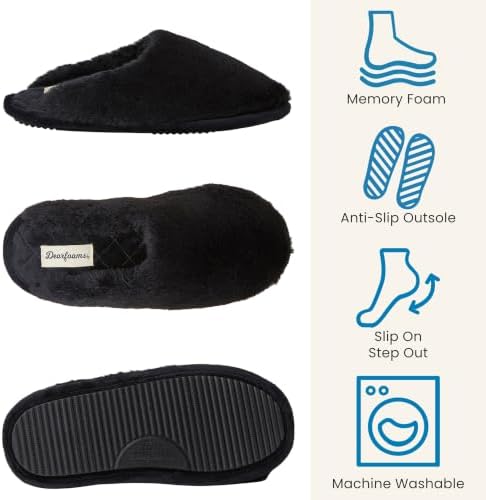 Dearfoams Women's Bailey Plush Furry Scuff