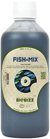 BioBizz 1L Fish-Mix Organic Liquid Fertiliser - Nitrogen-Rich Fish Emulsion Plant Feed for Soil, Coco and Hydroponics - Stimulates Microbial Activity for Vigorous Vegetative Plant Growth