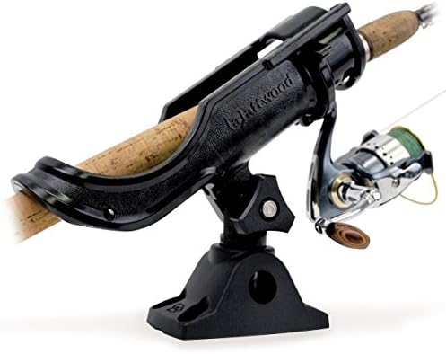 Attwood 5009-4 Heavy-Duty Adjustable Rod Holder with Combo Mount, Black Finish