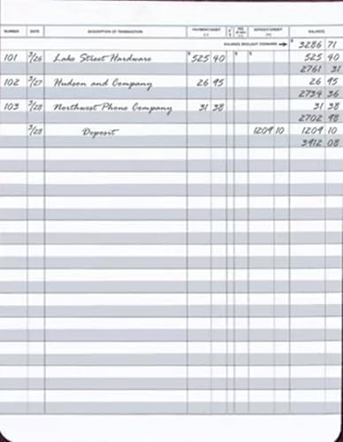 Secretary Deskbook Check Register - Size 6 3/8 x 8 1/4 - Quantity 1 Register