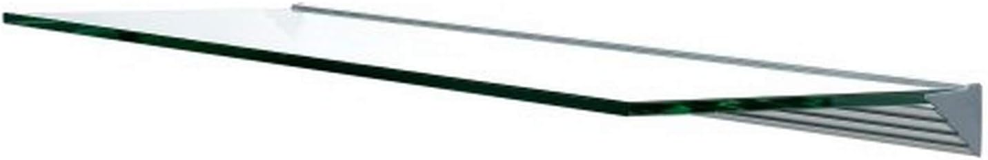 LTL Home Products GL9020CLKIT Wallscapes Glacier Floating Glass Wall Shelf Kit, 8" x 36", Clear Glass