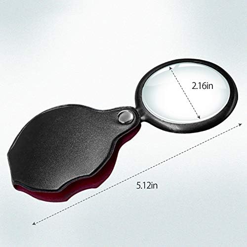 Wapodeai 2pcs 10x Small Pocket Magnify Glass