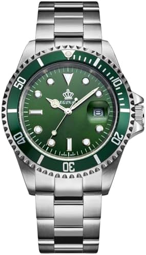 FANMIS Mens Luxury Watches Rotatable Bezel Sapphire Glass Luminous Hand Quartz Silver Tone Stainless Steel Watch