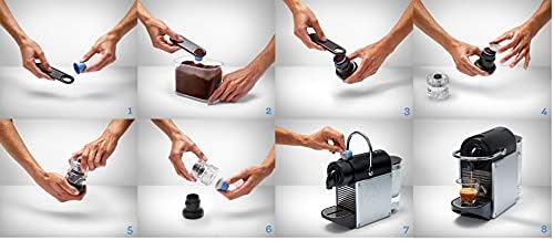 Reusable Nespresso Pods - Patented Sealing System, No Glue - Made in Holland - 25% More Coffee - 2 Capsules, 100 Foil Lids, Sealer & Spoon - BPA-Free