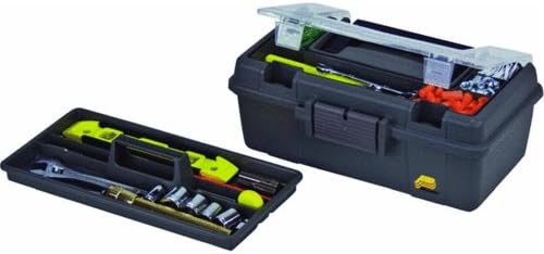 Plano Molding 114-002 13-Inch Compact Tool Box, Graphite Gray with Black Handle and Latches