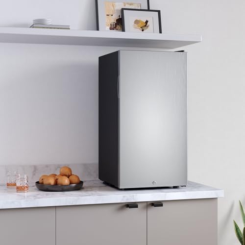 EdgeStar BWC210SLD 113 Can Beverage Center Stainless Solid Door | Freestanding, Reversible door, Digital Display, LED Light, Door Lock