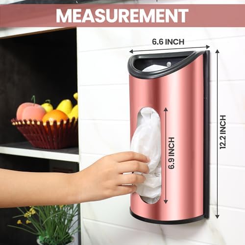 Utopia Kitchen Wall-Mounted Stainless Steel Grocery Bag Holder, Silver | Space-Saving Plastic Bag Holder for Kitchen, Pantry or Cabinet, Reusable Plastic Bag Organizer