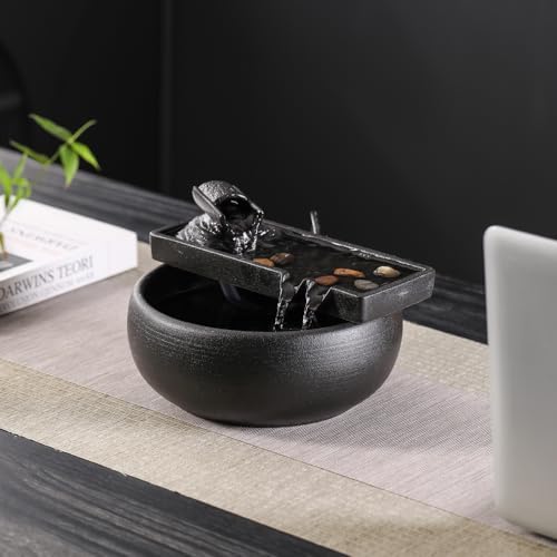 Ceramic Tabletop Fountain for Indoor and Outdoor Table Desk Office Patio (Ceramic Fountain)