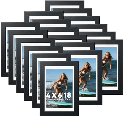 HappyHapi 8x10 Picture Frame Set of 6, Wall or Tabletop Display, White