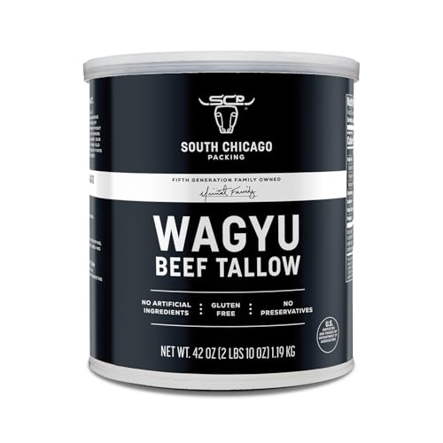 South Chicago Packing 100% Pure Wagyu Beef Tallow, 42 Ounces – Paleo & Keto Friendly Cooking Fat for Searing, Sautéing & Frying