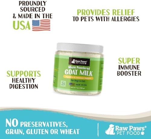 Raw Paws Whole Goat Milk Powder for Dogs & Cats, 7-oz - Food Topper