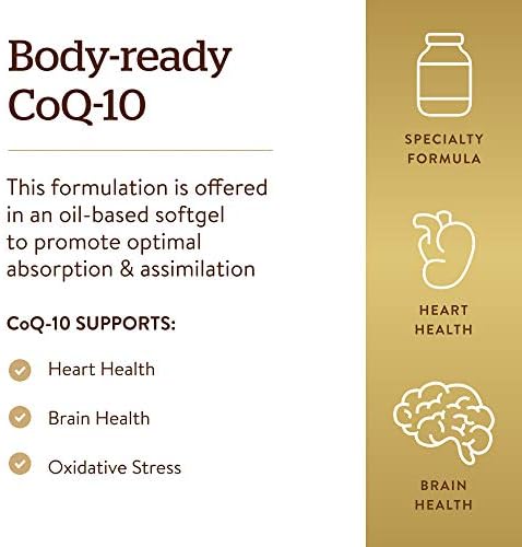 Solgar Megasorb CoQ-10 400 mg, 60 Softgels - Supports Brain Function | Coenzyme Q10 Supplement, Enhanced Absorption, Non-GMO, Gluten Free, Dairy Free - 60 Servings