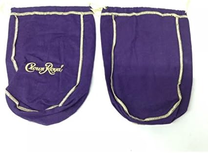 Crown Royal Purple Bag Gold Drawstring Bulk (Pack of 10)
